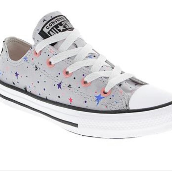 Converse Other - NWT converse silver satin stars glitter low tops